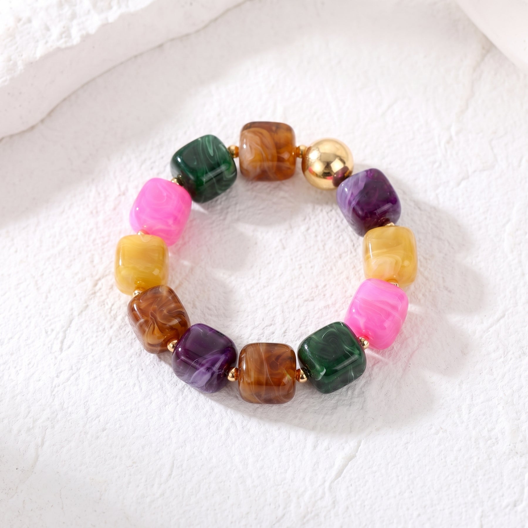Pulseira robusta de elos mistos Golden Tropics