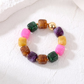 Pulseira robusta de elos mistos Golden Tropics