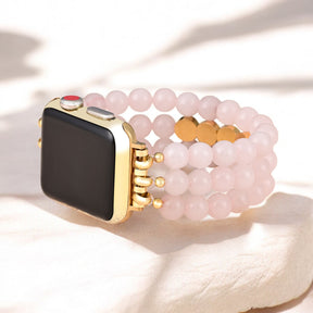 Pulseira Apple Watch Inspiração Amor Quartzo Rosa