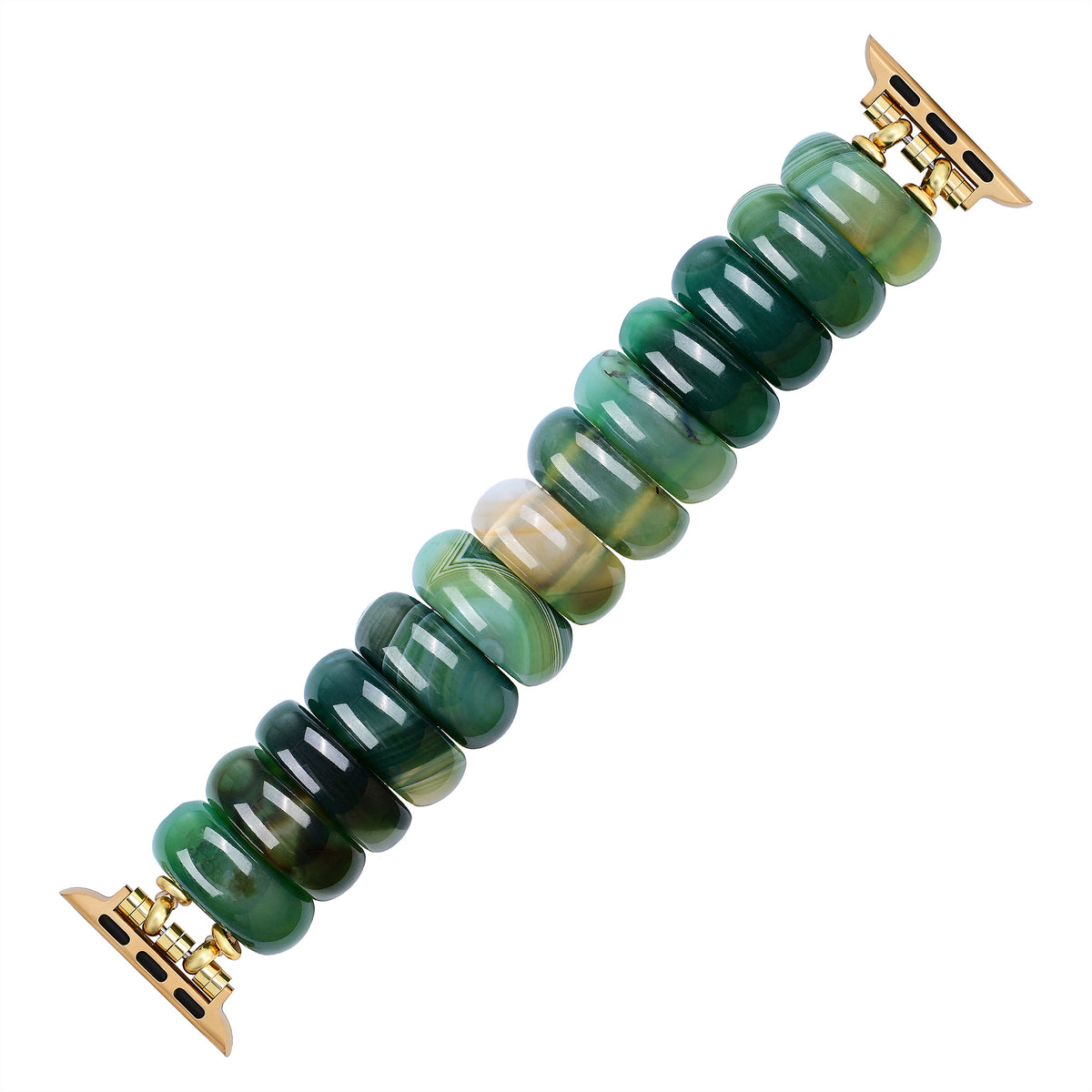 Pulseira Elástica de Ágata Emerald Grove para Apple Watch