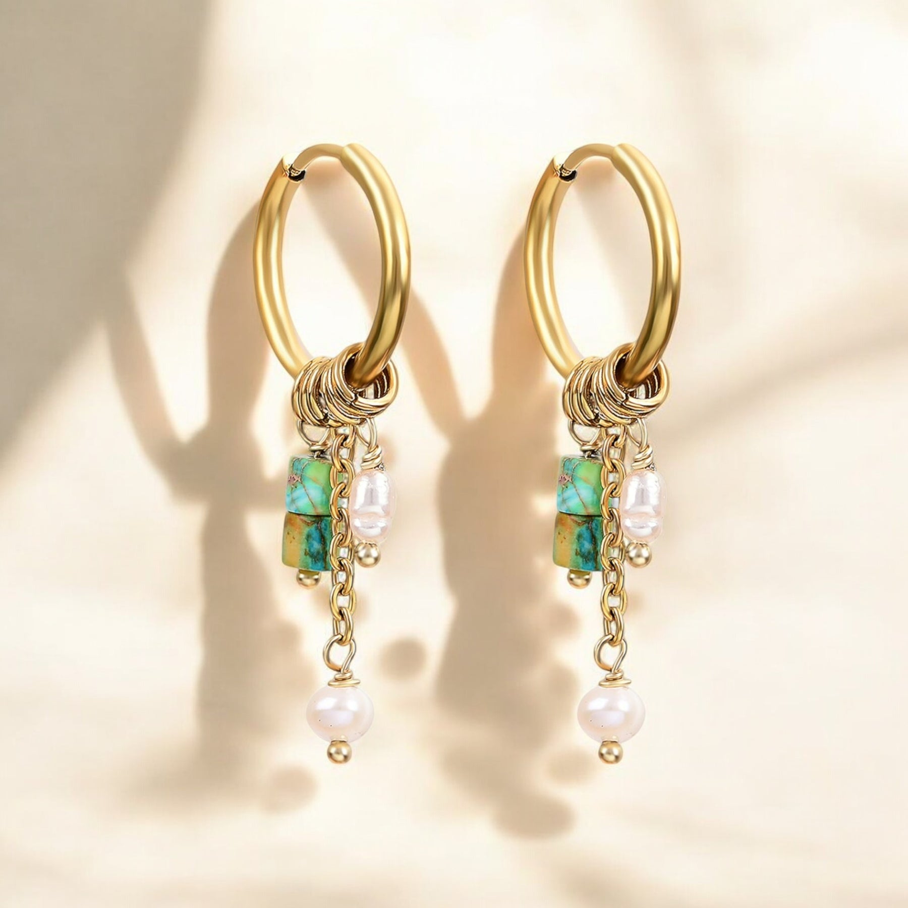 Brincos de Argola Golden Lime Bloom Drop