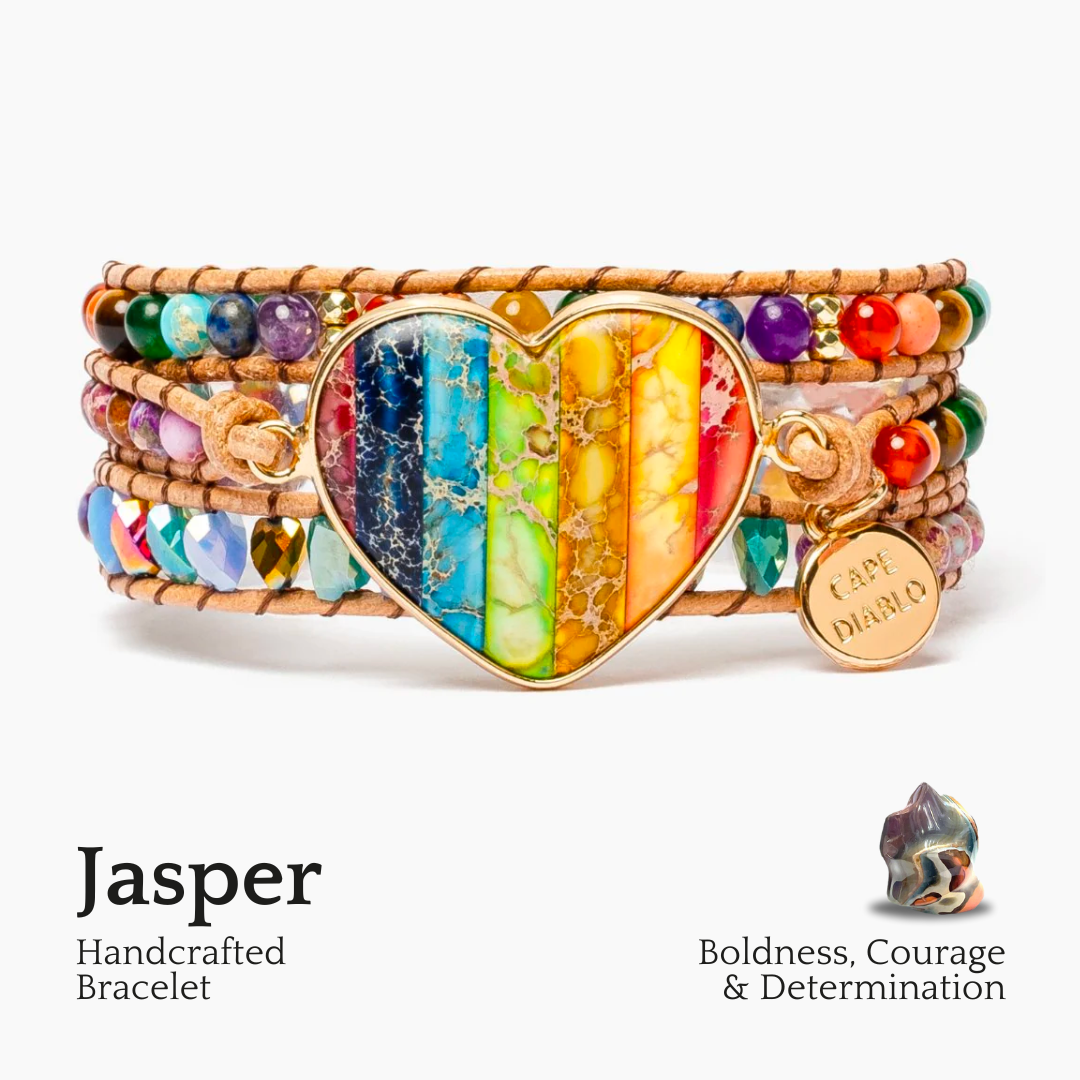 Pulseira Envolvente Arco-Íris Chakra do Amor