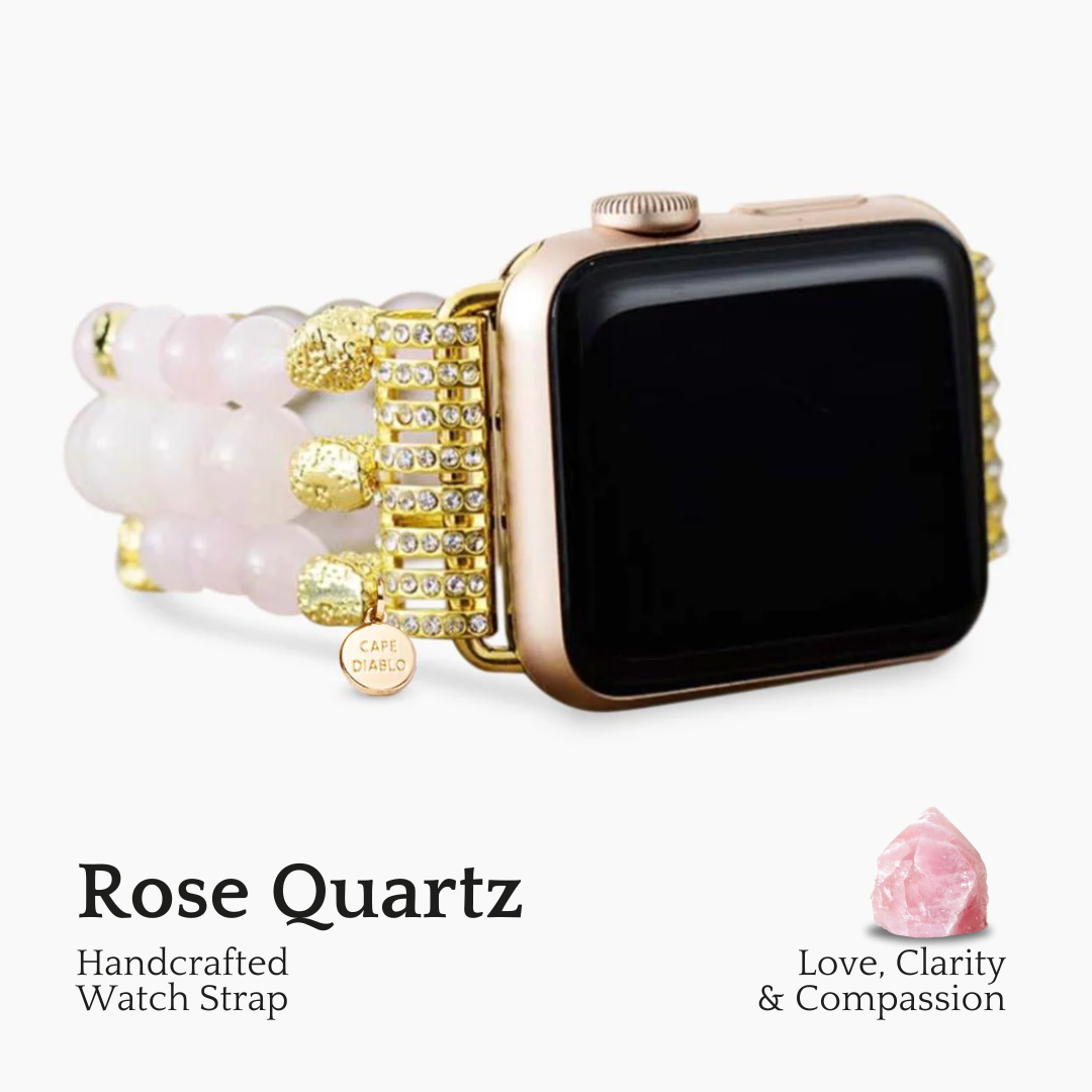 Pulseira elástica de quartzo rosa para Apple Watch