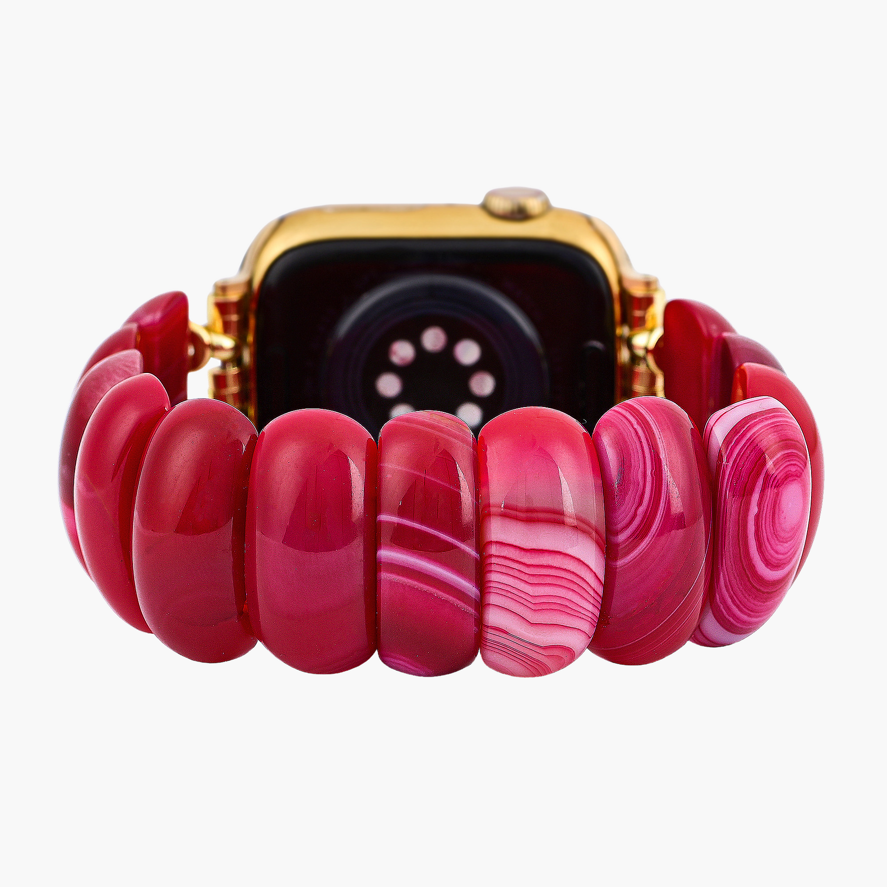 Pulseira de Apple Watch de Agata Mirage Carmesim