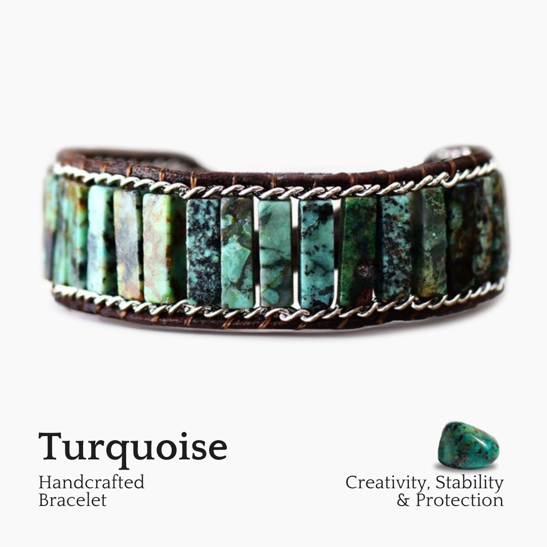 Pulseira de Punho Turquesa Oceânica