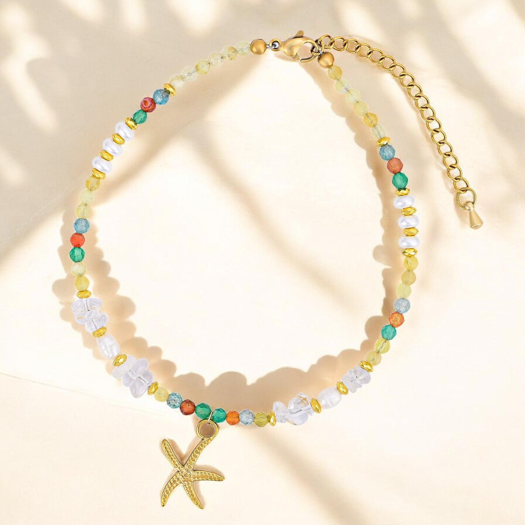 Pulseira de Estrela do Mar ao Pôr do Sol Dourado