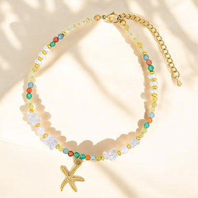 Pulseira de Estrela do Mar ao Pôr do Sol Dourado