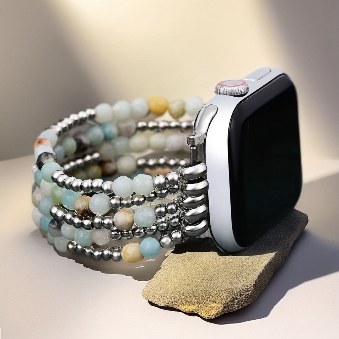 Pulseira elástica Amazonite Brilliance Apple Watch