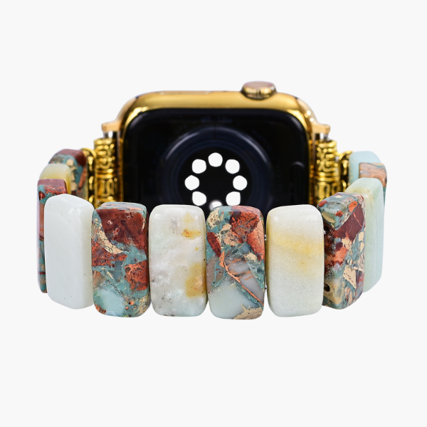 Pulseira elástica de amazonita da Terra para Apple Watch