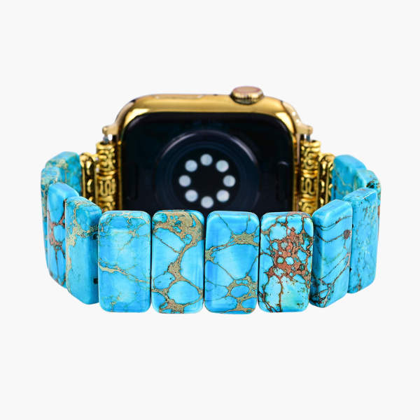 Pulseira elástica de jaspe tibetano turquesa para Apple Watch