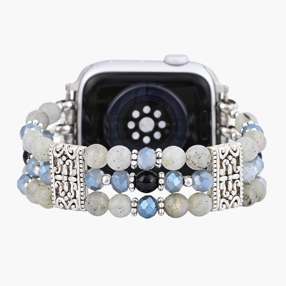 Pulseira de Apple Watch Artisanal de Labradorita Indigo Stretch