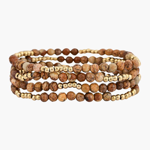 Conjunto de Pulseiras de Jaspe Golden Earth