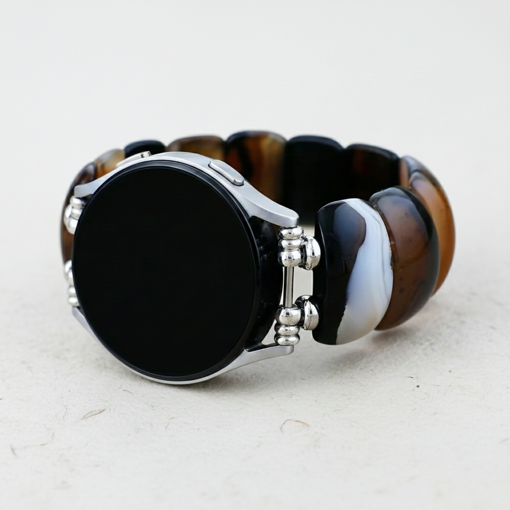 Pulseira Esticável Bohemian Onyx Elegance para Samsung Galaxy Watch