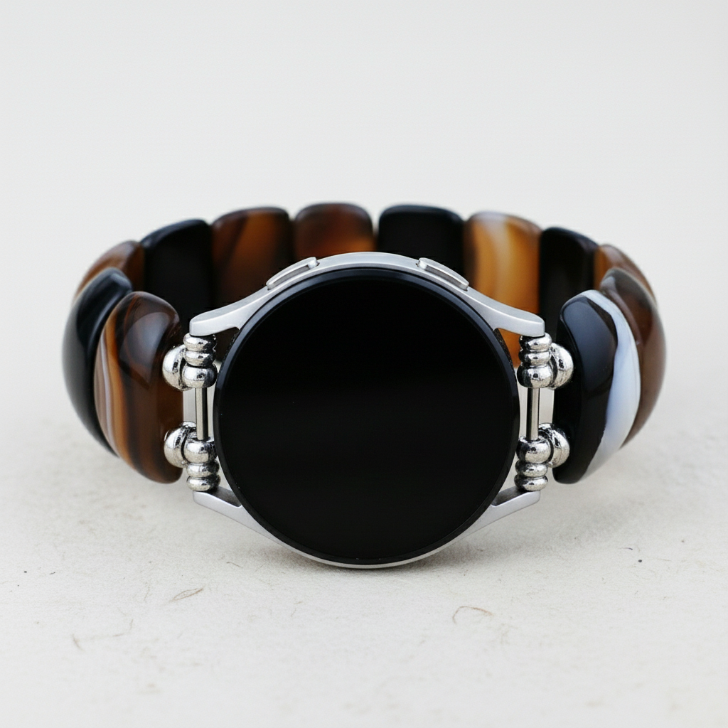 Pulseira Esticável Bohemian Onyx Elegance para Samsung Galaxy Watch