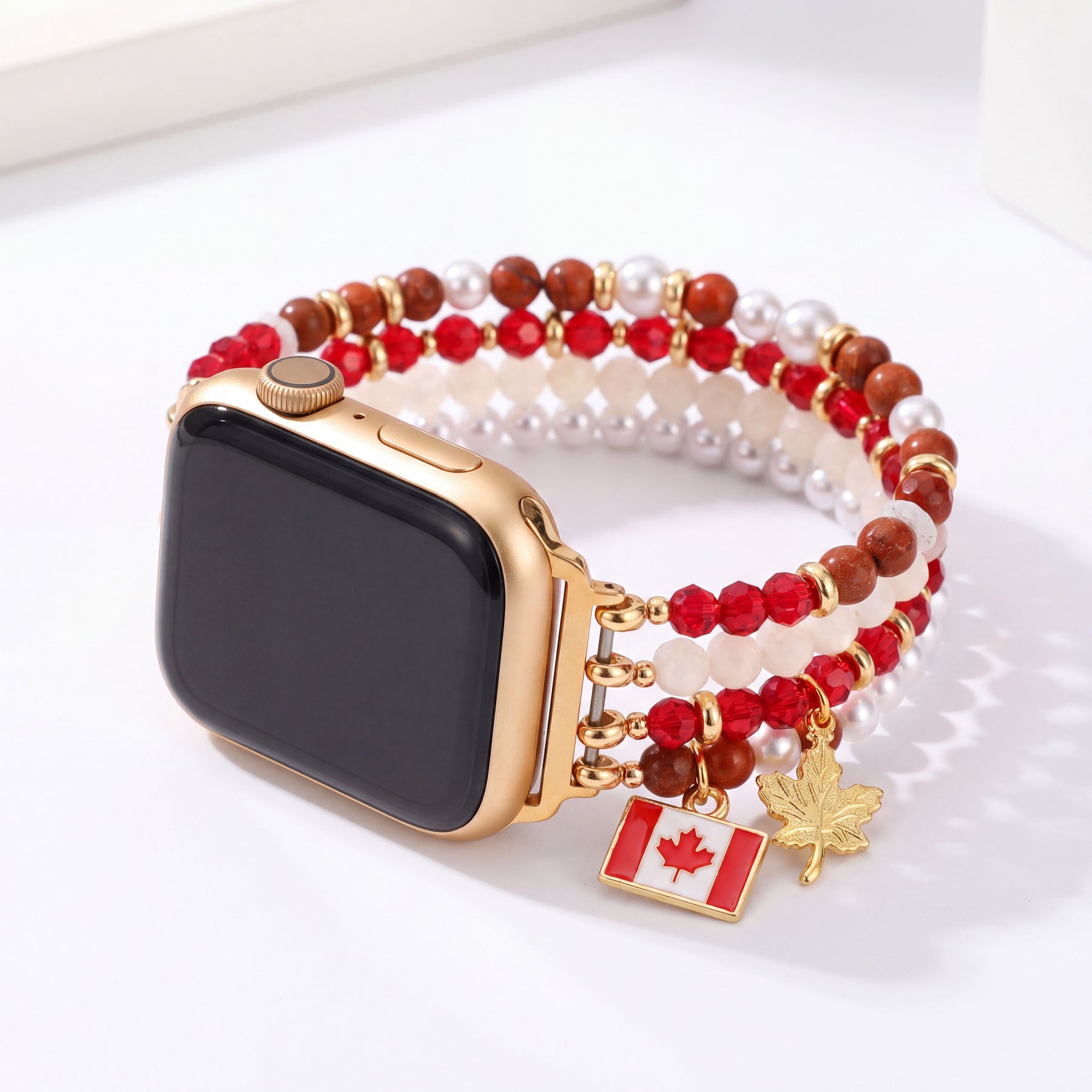 Pulseira Stretch Apple Watch Canada Maple Pearl
