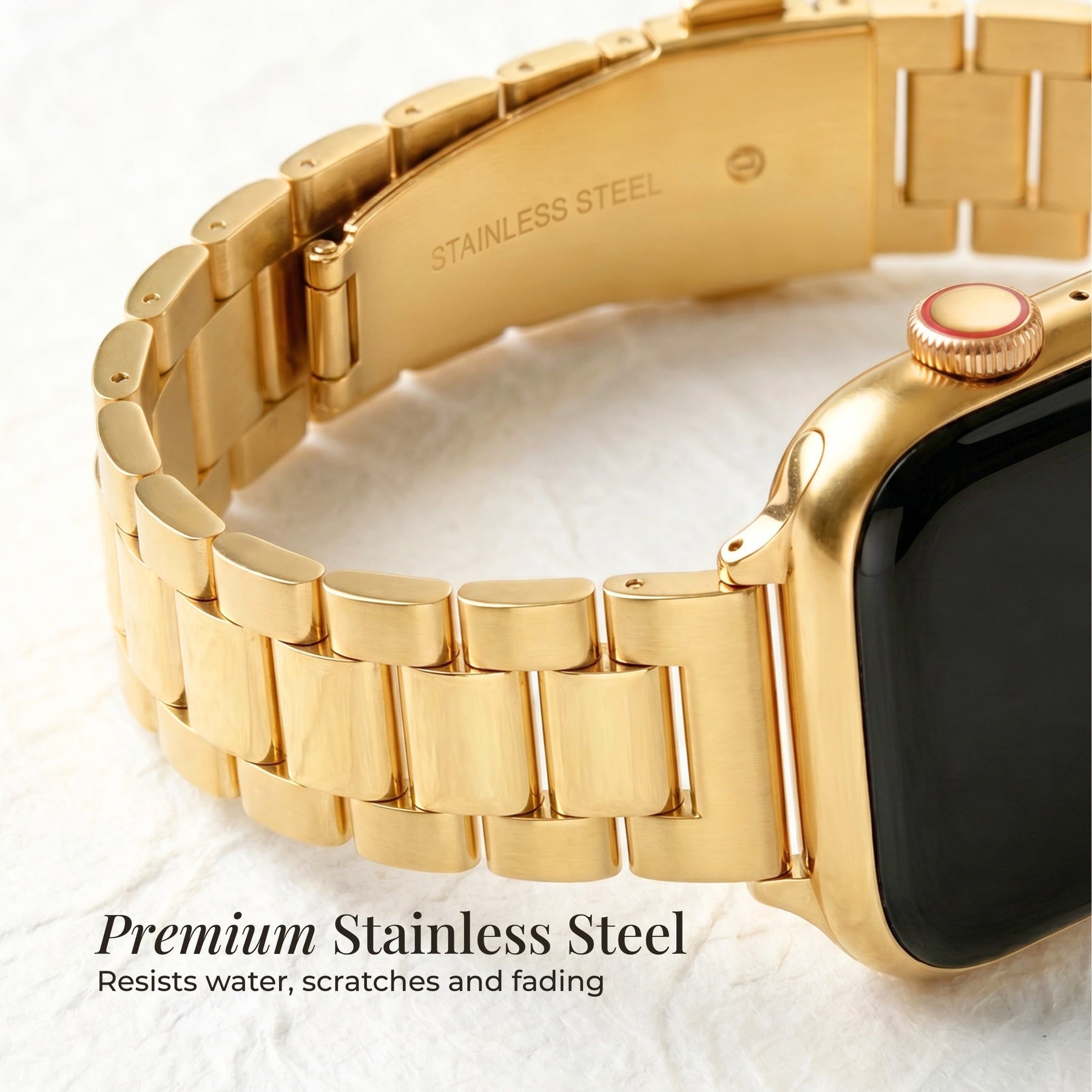 Pulseira Clássica de Luxo Dourada para Apple Watch