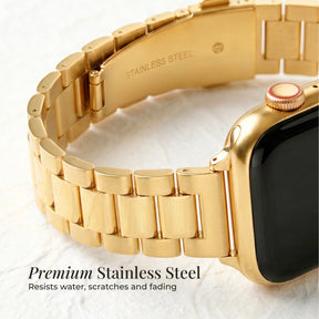 Pulseira Clássica de Luxo Dourada para Apple Watch