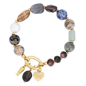 Pulseira de Charme Coração de Obsidiana