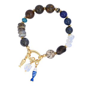 Pulseira de Charme Onda de Labradorita