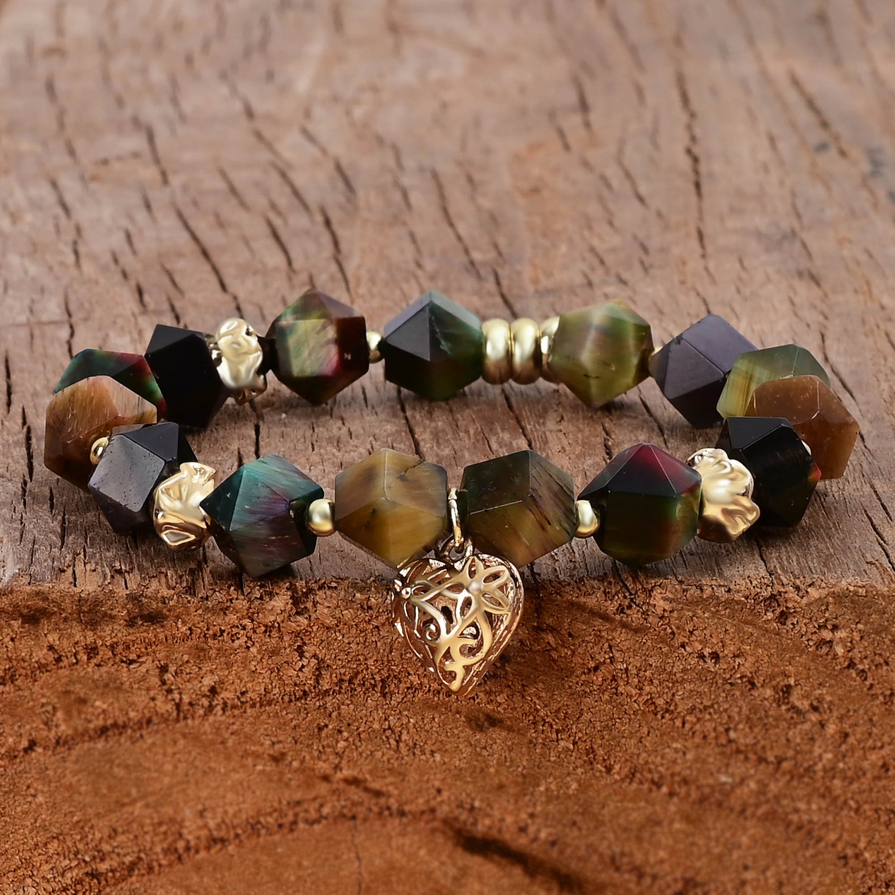 Pulseira de Encanto de Amor com Pedra da Lua