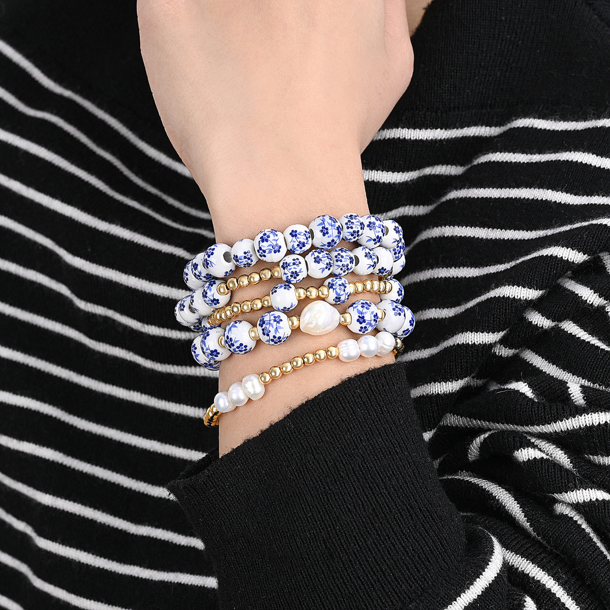 Pulseira de Pérolas Flor de Azur