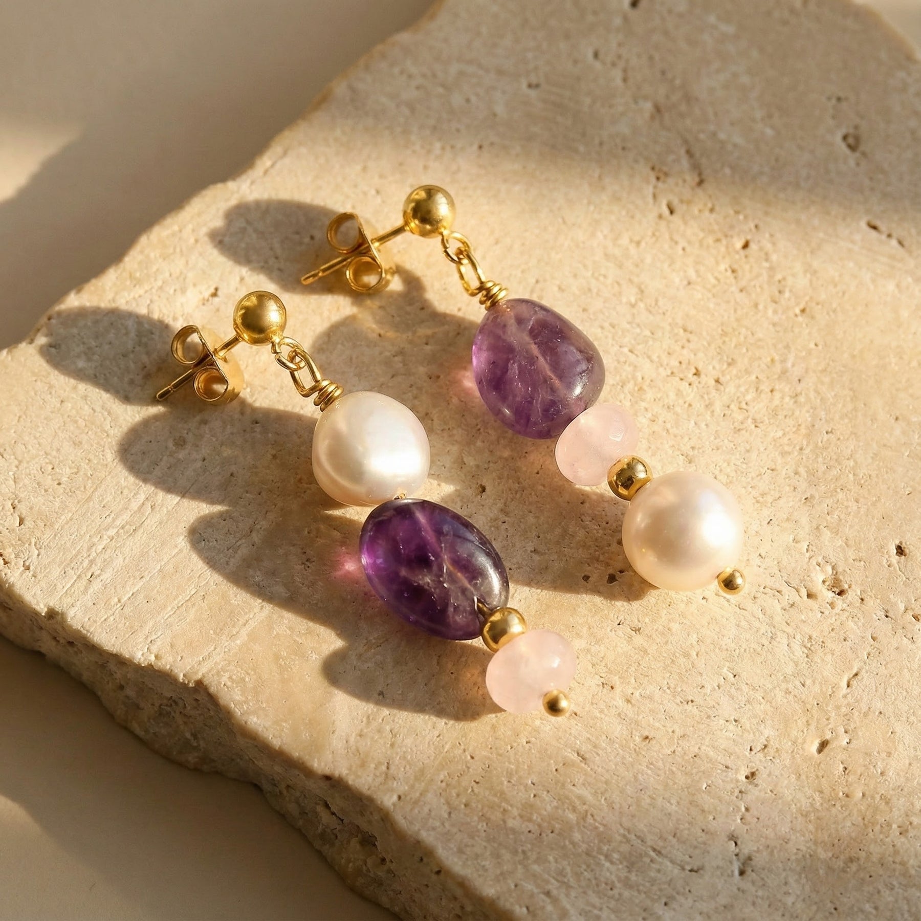Brincos Amethyst Glow