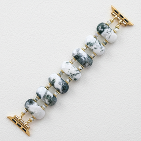 Pulseira Elástica de Terra com Ágata da Floresta para Apple Watch