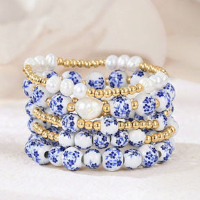 Pulseira de Pérolas Flor de Azur