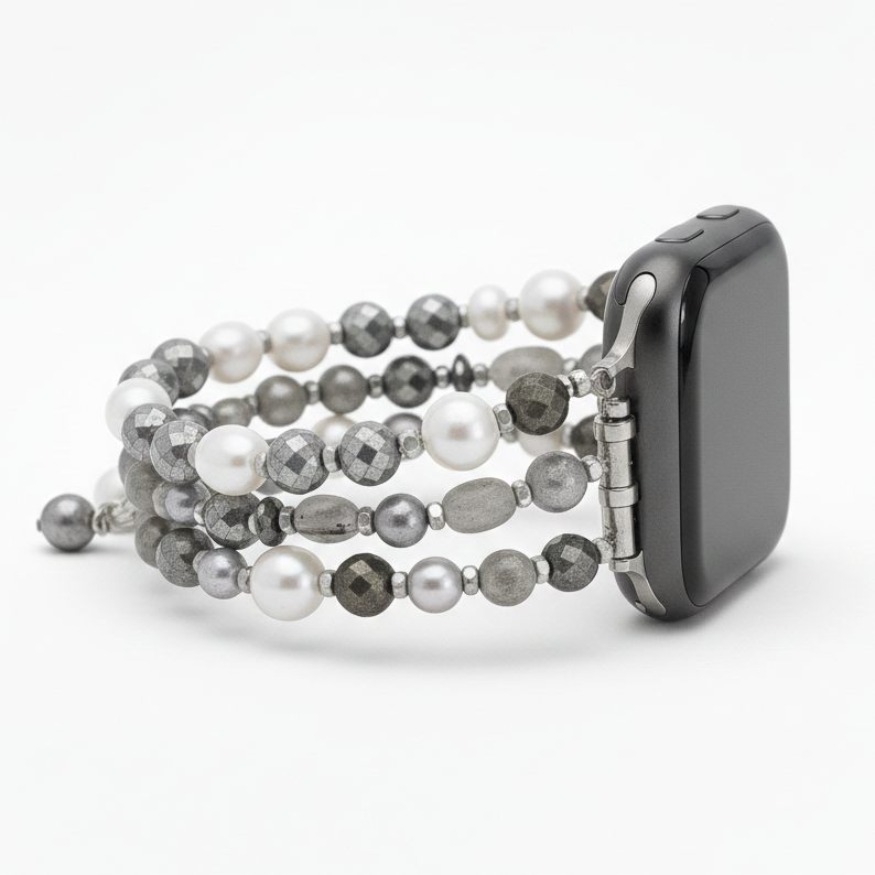 Pulseira Elástica Lunar Luxo Pérola para Apple Watch