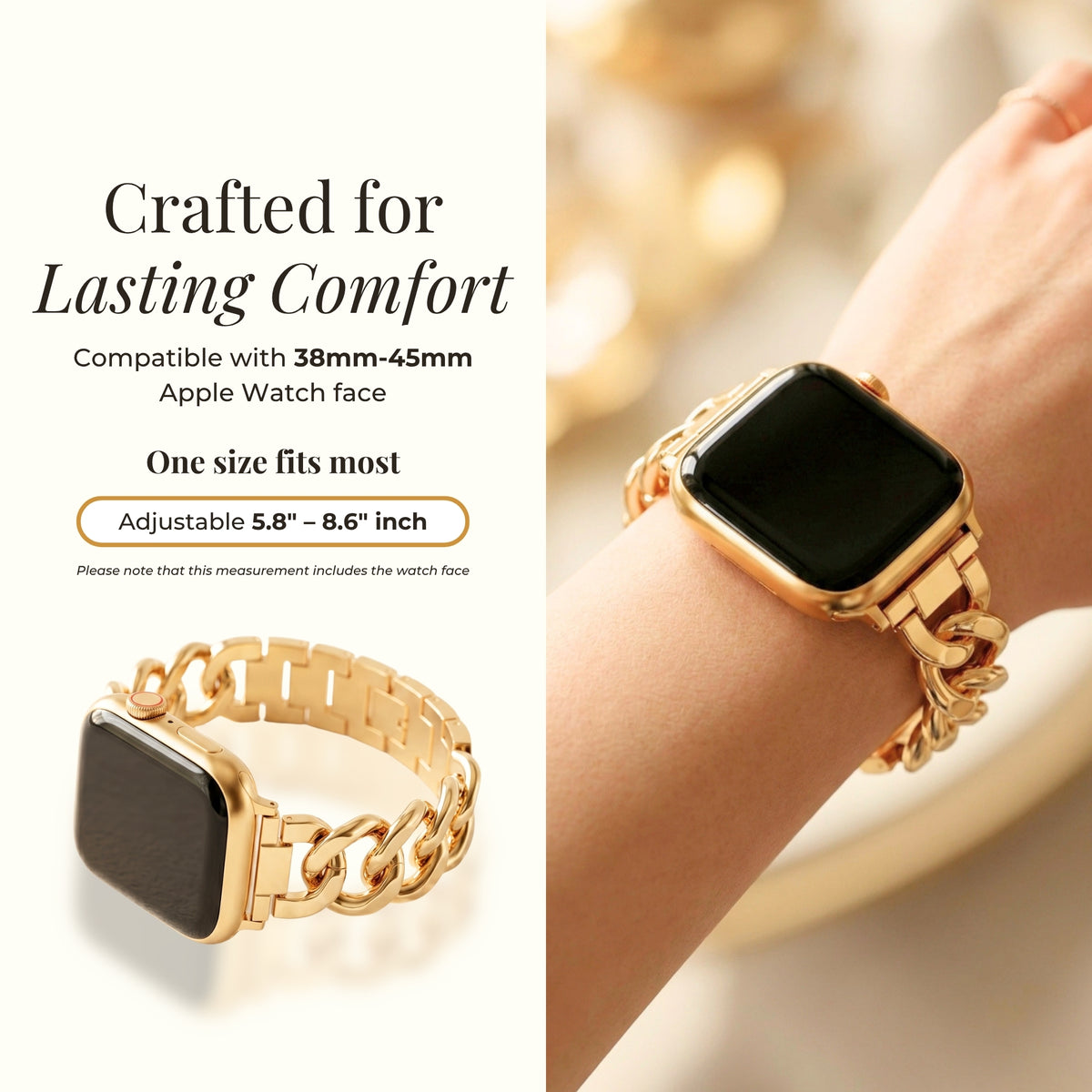 Pulseira Luxuosa Dourada Trançada para Apple Watch