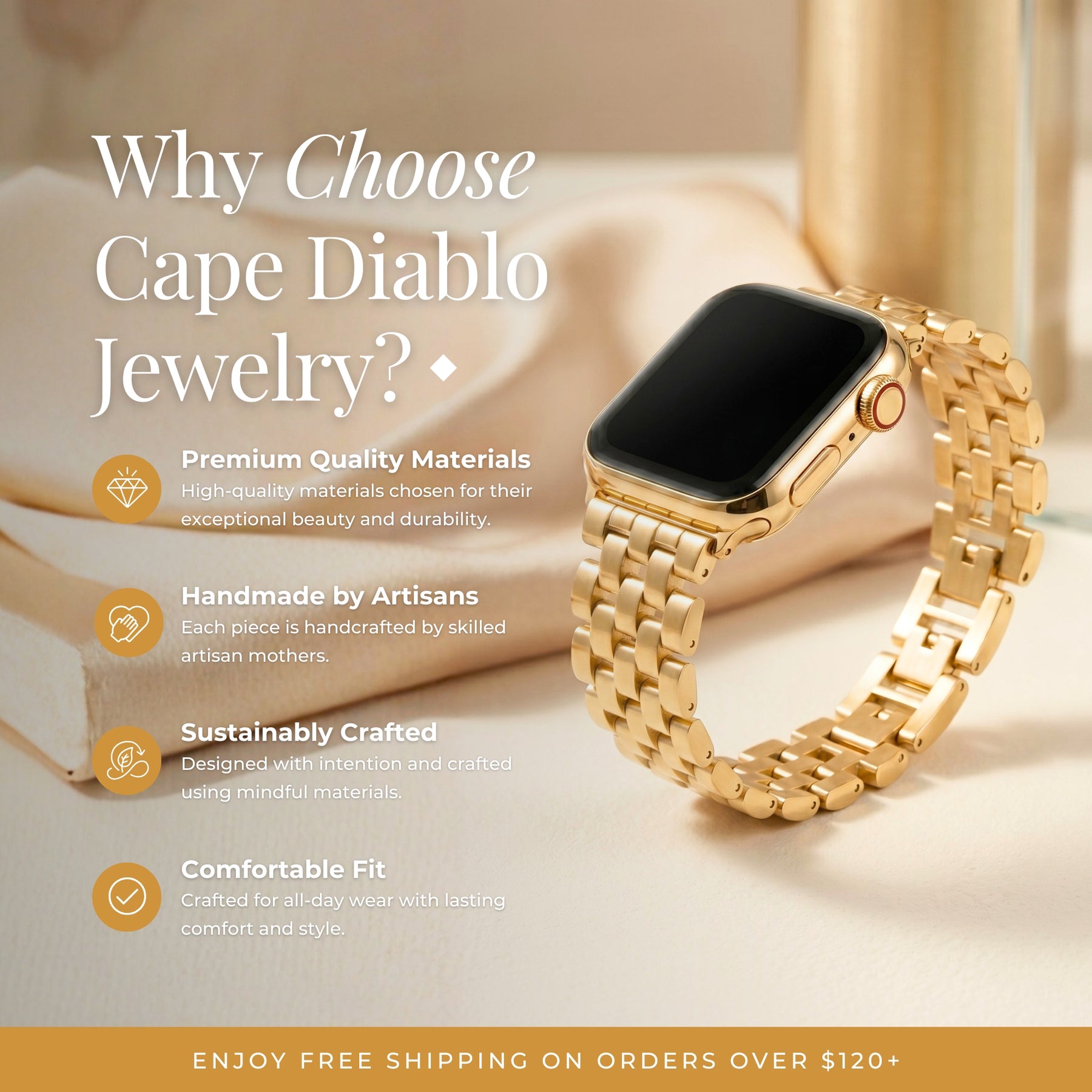 Pulseira Luxuosa Golden Braid para Apple Watch