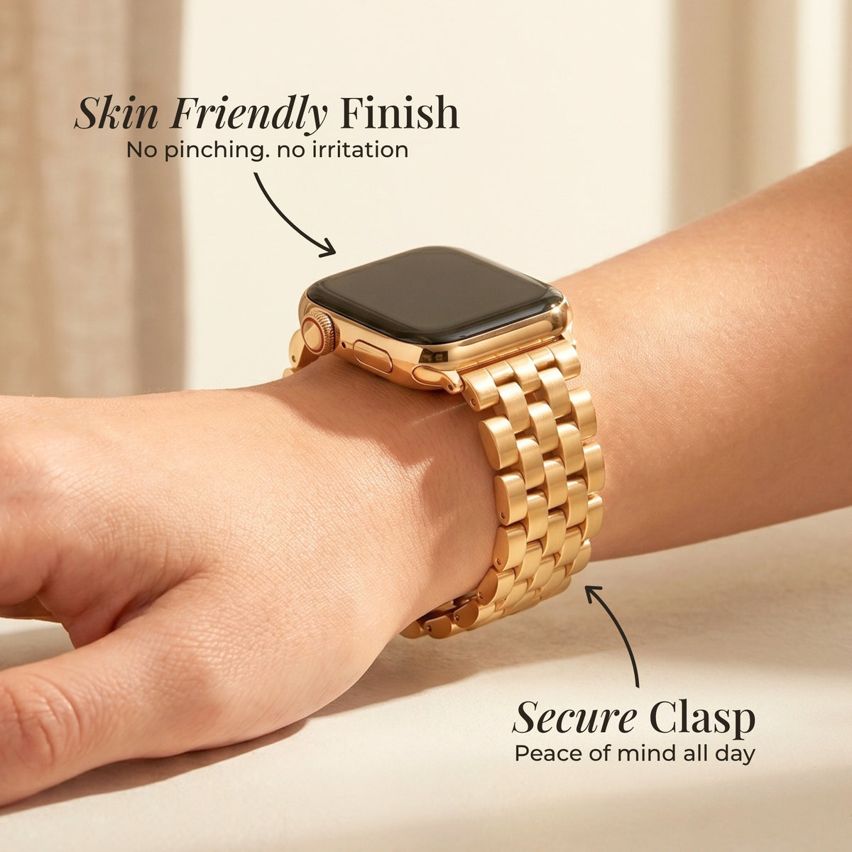 Pulseira Luxuosa Golden Chic para Apple Watch