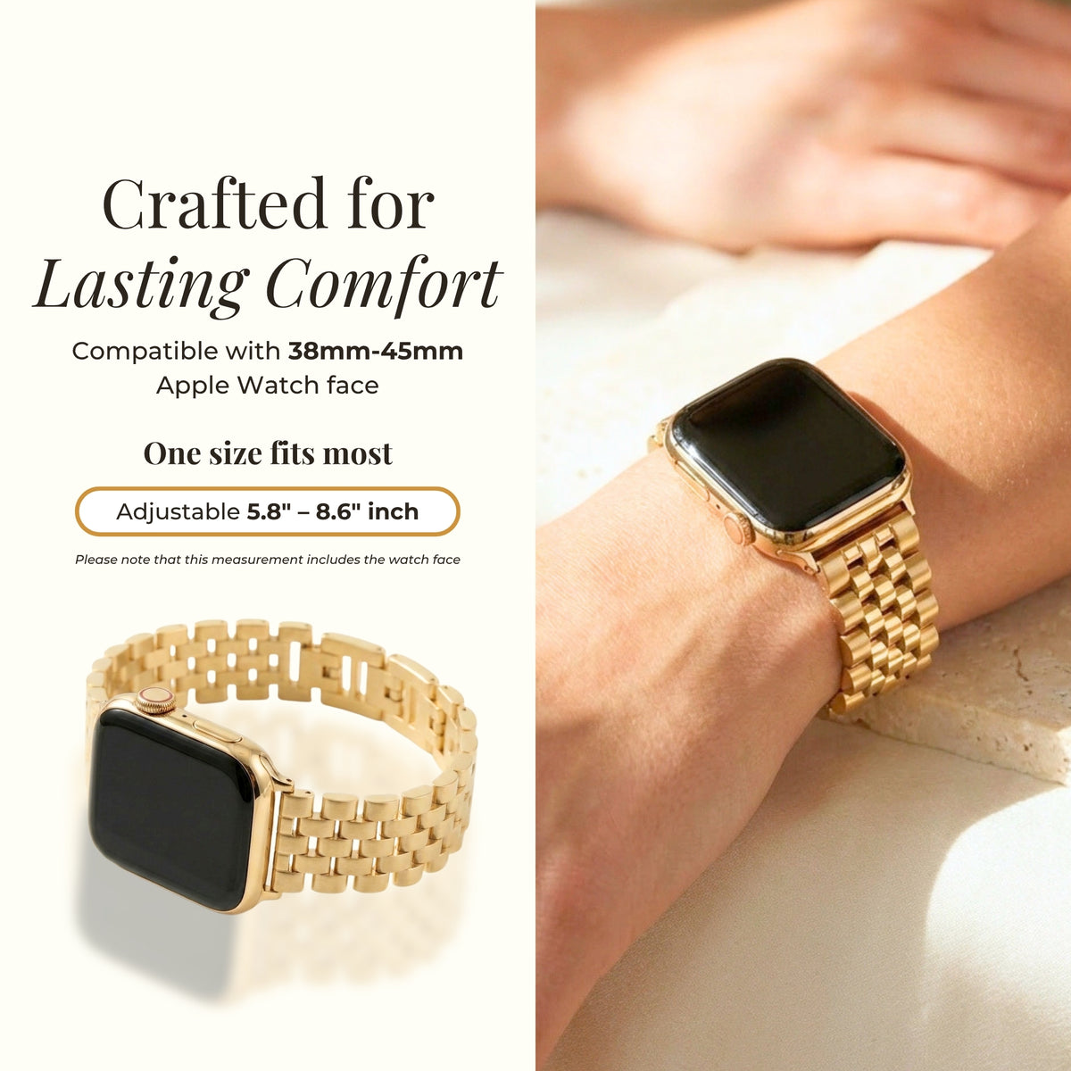 Pulseira Luxuosa Golden Chic para Apple Watch
