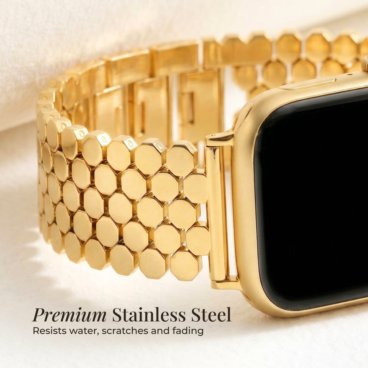 Pulseira Luxuosa Golden Honeycomb para Apple Watch