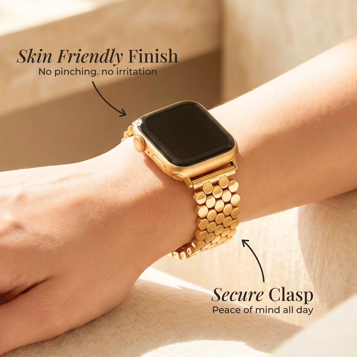 Pulseira Luxuosa Golden Honeycomb para Apple Watch