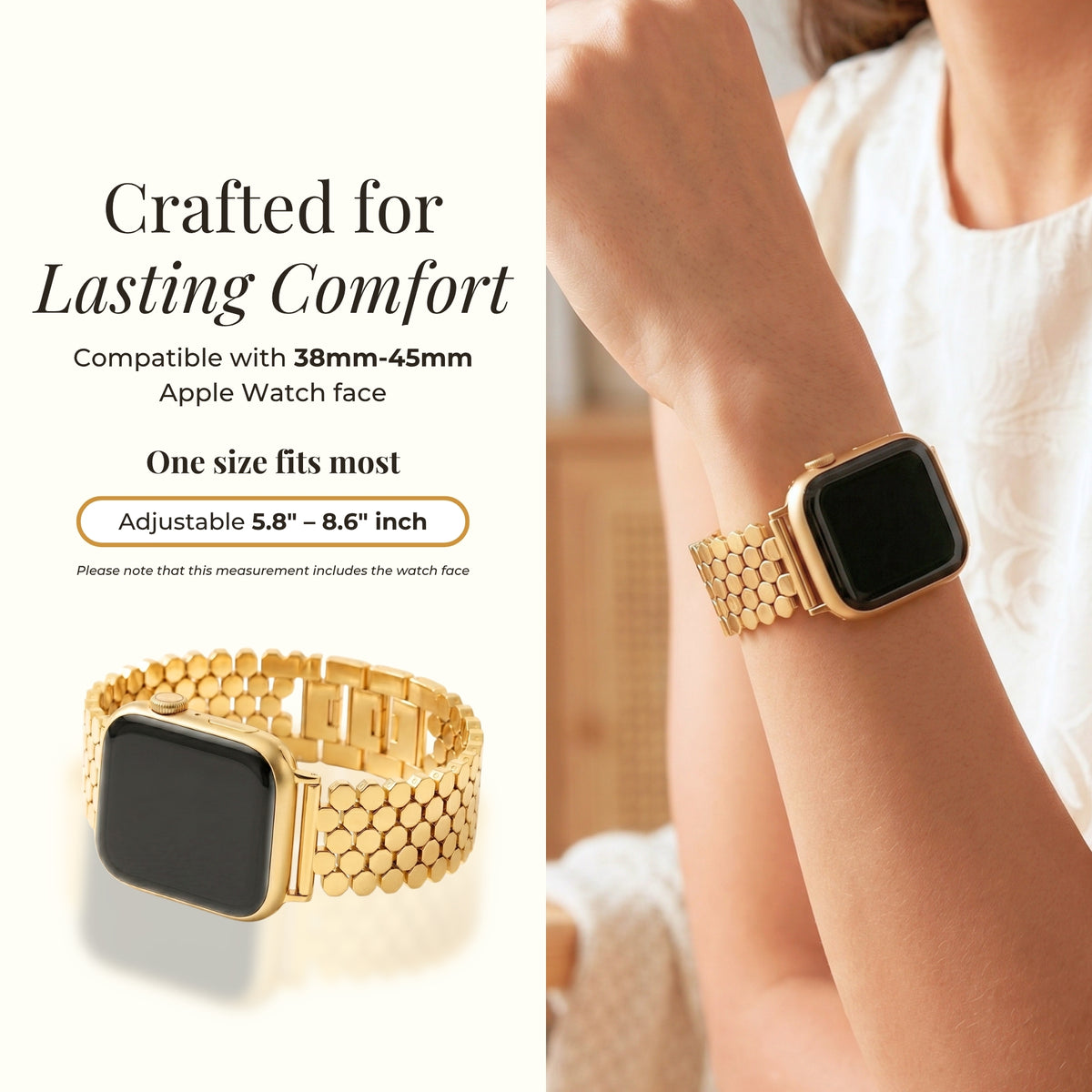 Pulseira Luxuosa Golden Honeycomb para Apple Watch
