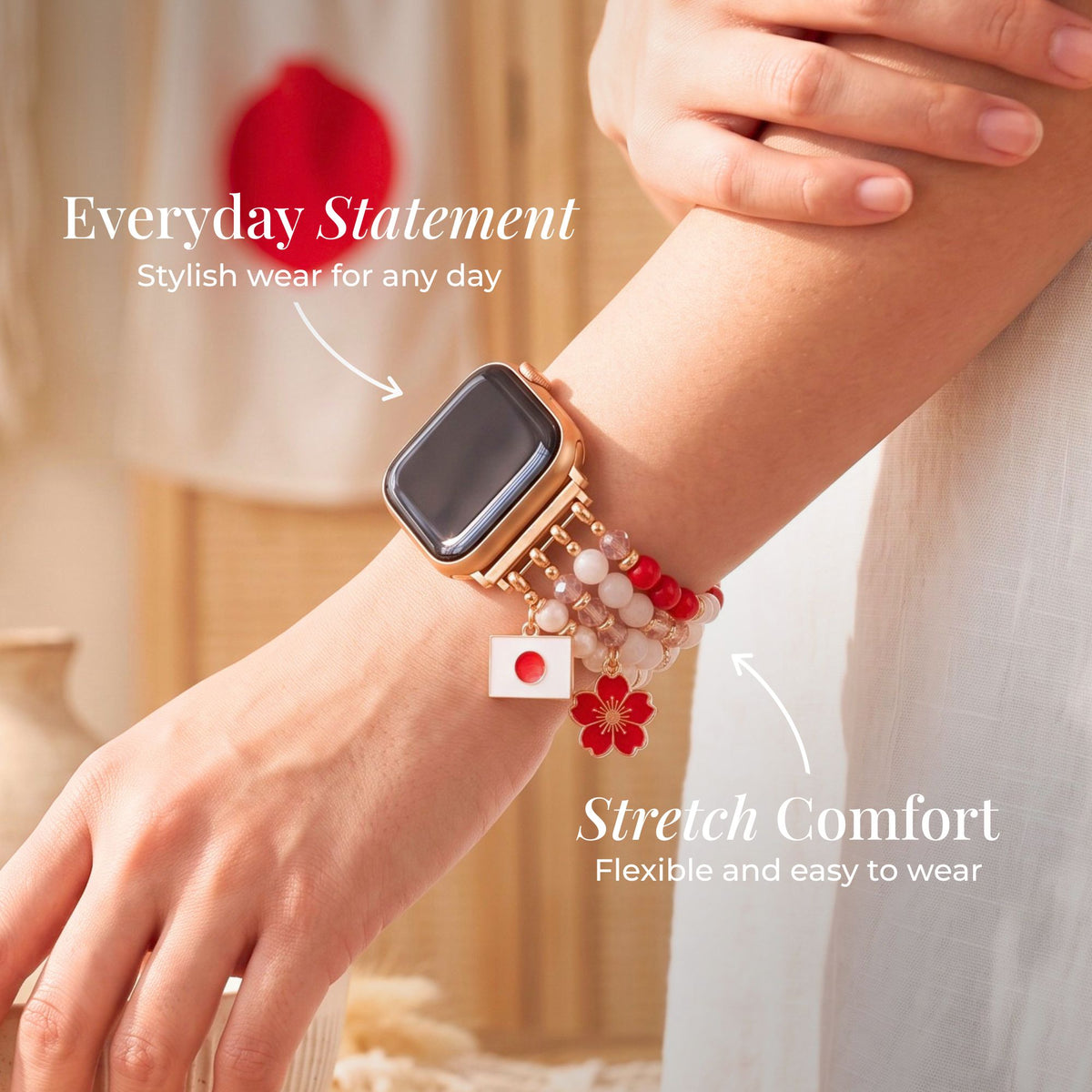Pulseira Stretch Sakura Bloom para Apple Watch Japão