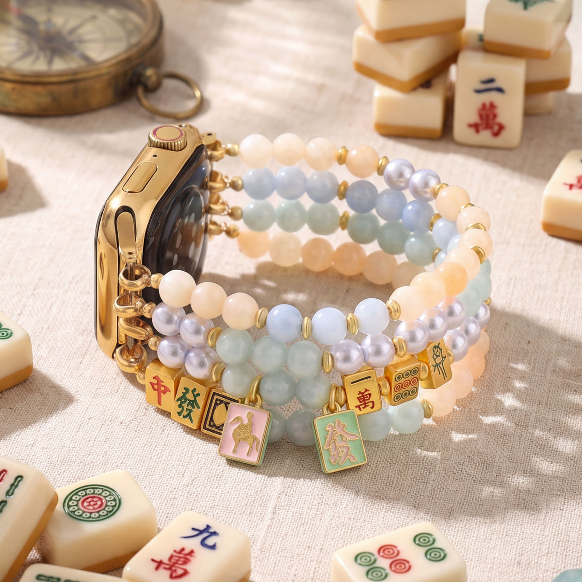 Pulseira elástica Lucky Mahjong para Apple Watch
