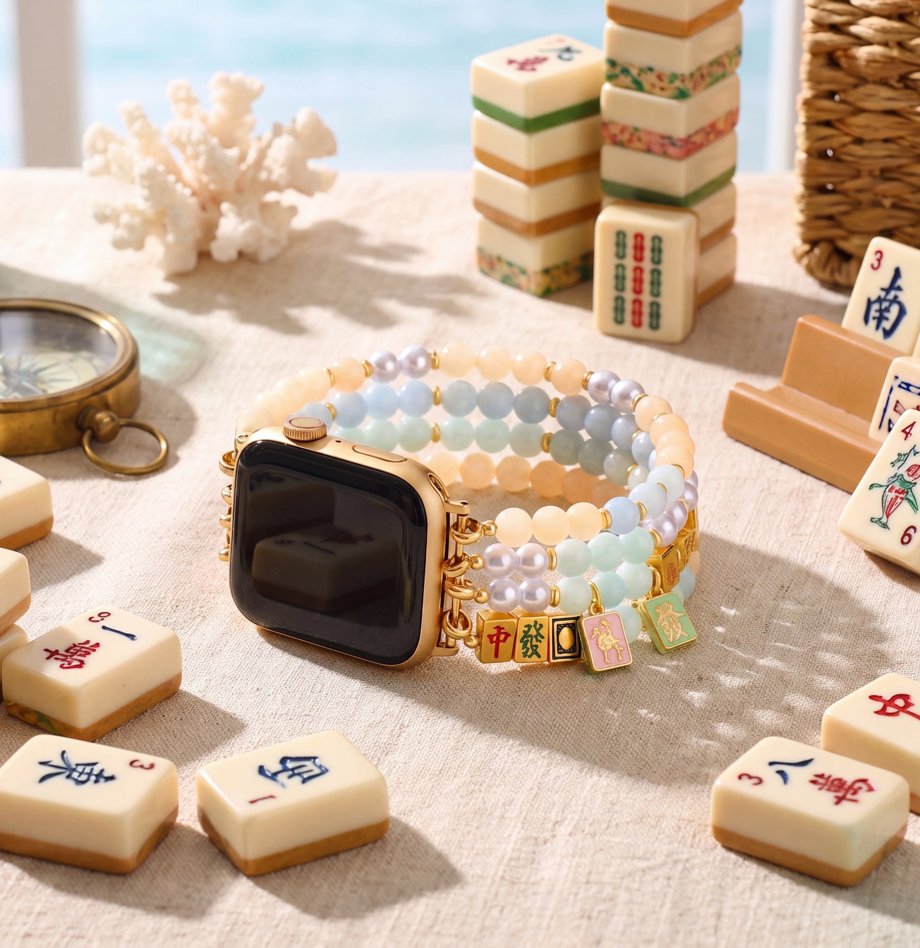 Pulseira elástica Lucky Mahjong para Apple Watch