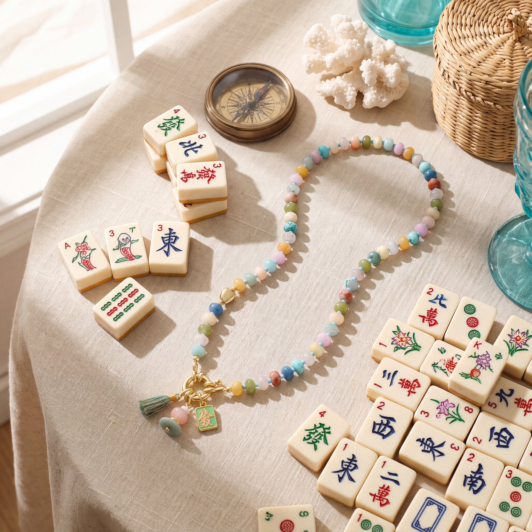 Colar da Sorte da Fortuna do Mahjong