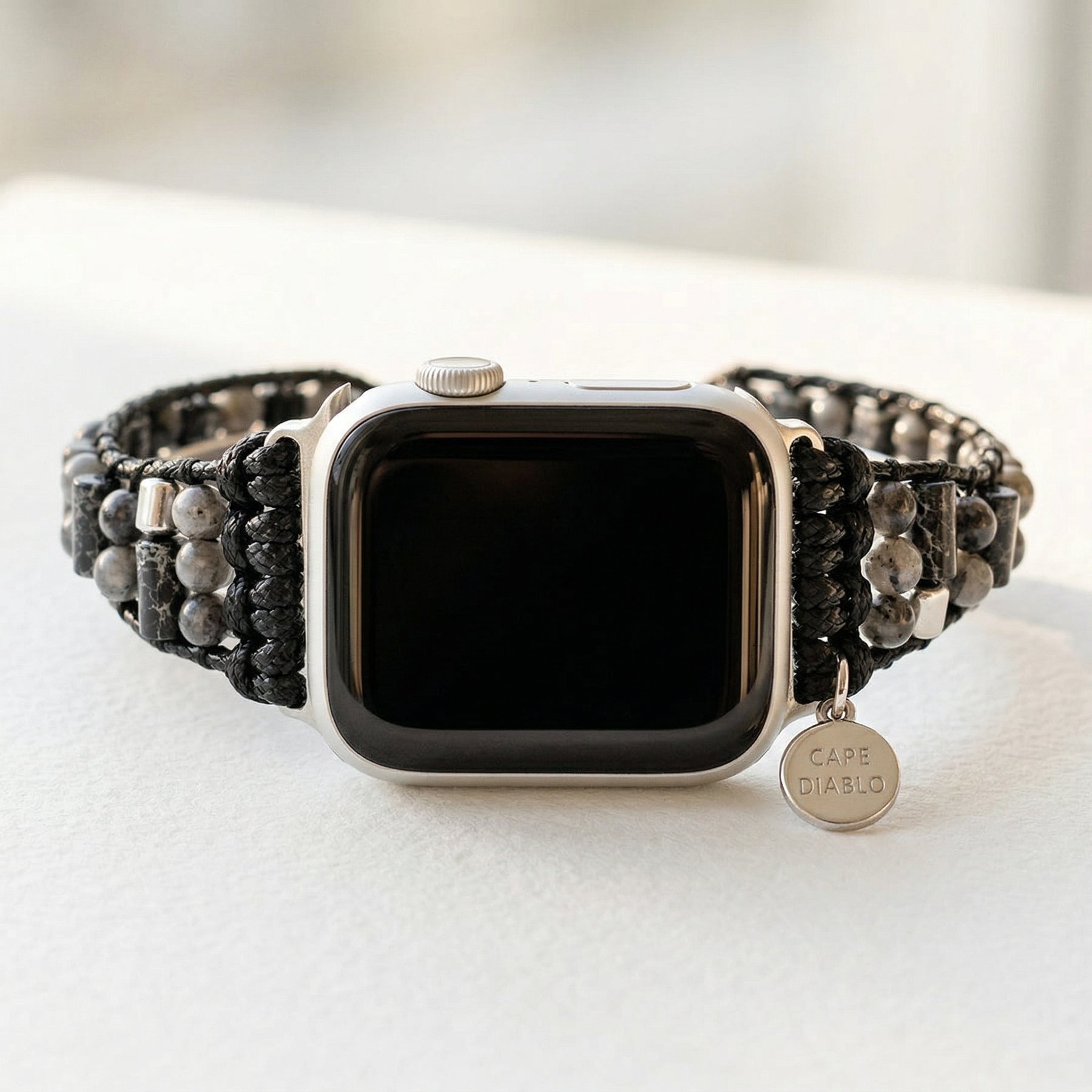 Pulseira Ativa Masculina de Labradorita para Apple Watch