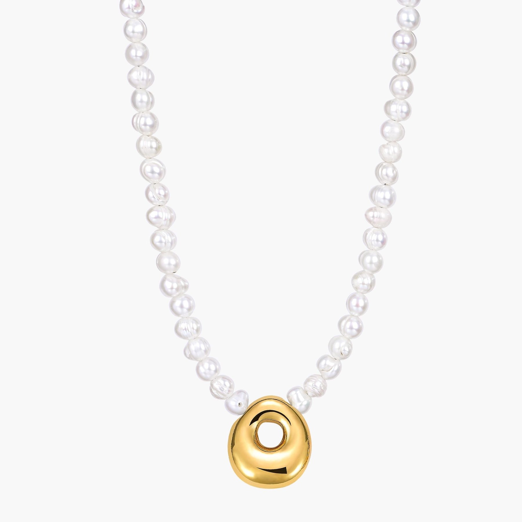 Colar Inicial de Bolha de Pérola