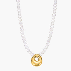 Colar Inicial de Bolha de Pérola