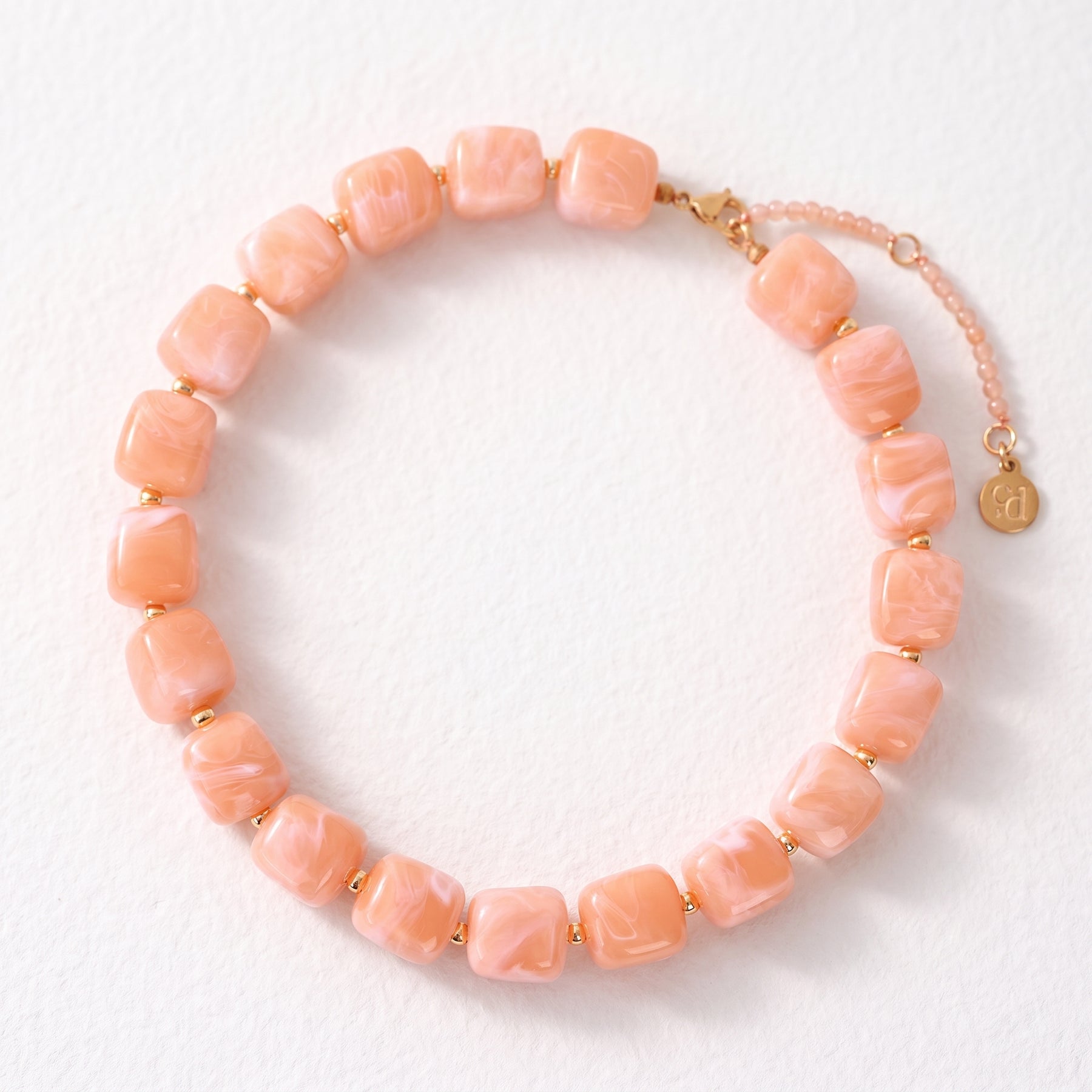 Colar de Contas Quadradas Grossas Arco-íris