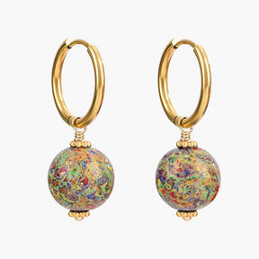 Brincos de Argola com Orbe de Manchas Meadow Mist