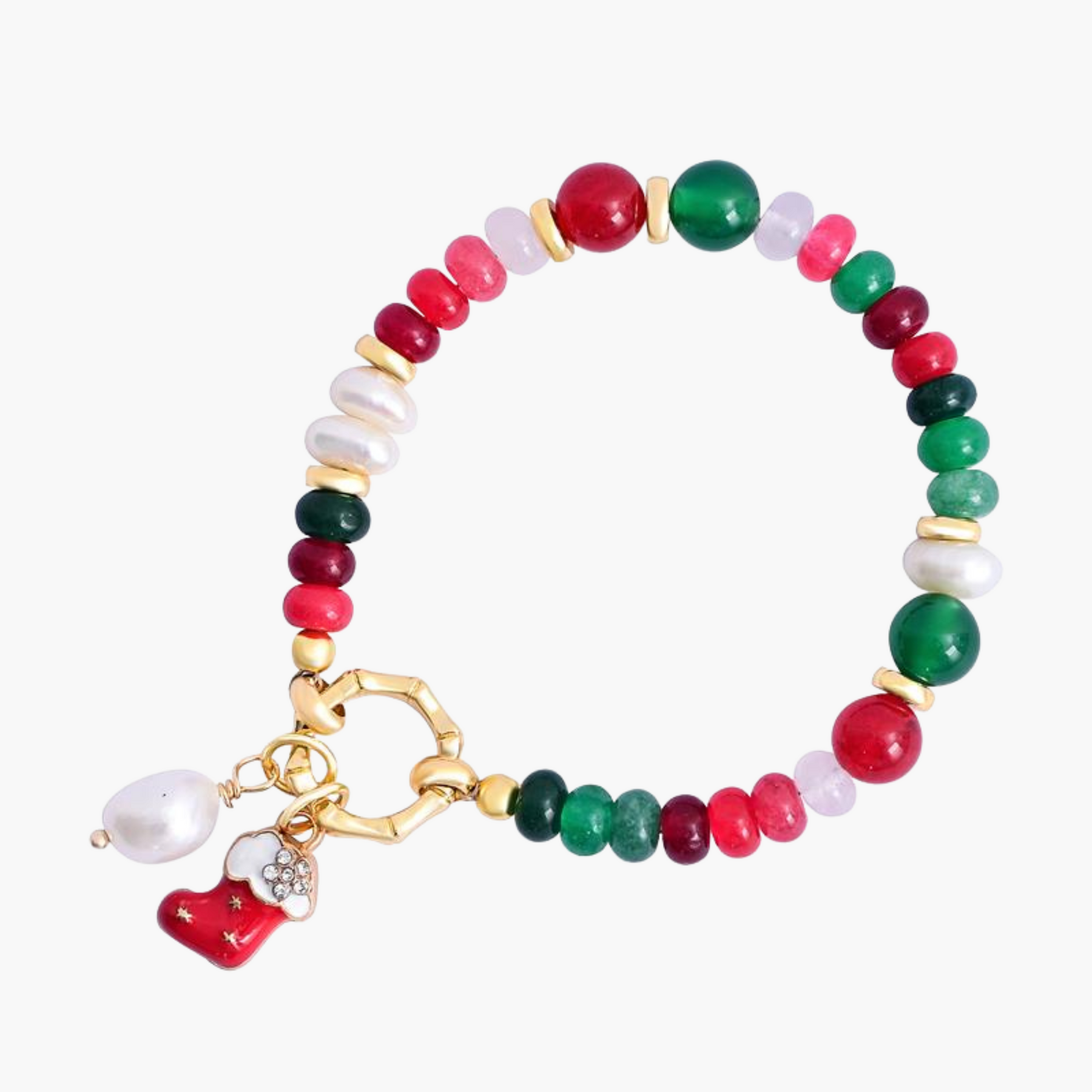 Pulseira Pérola Brilho de Natal