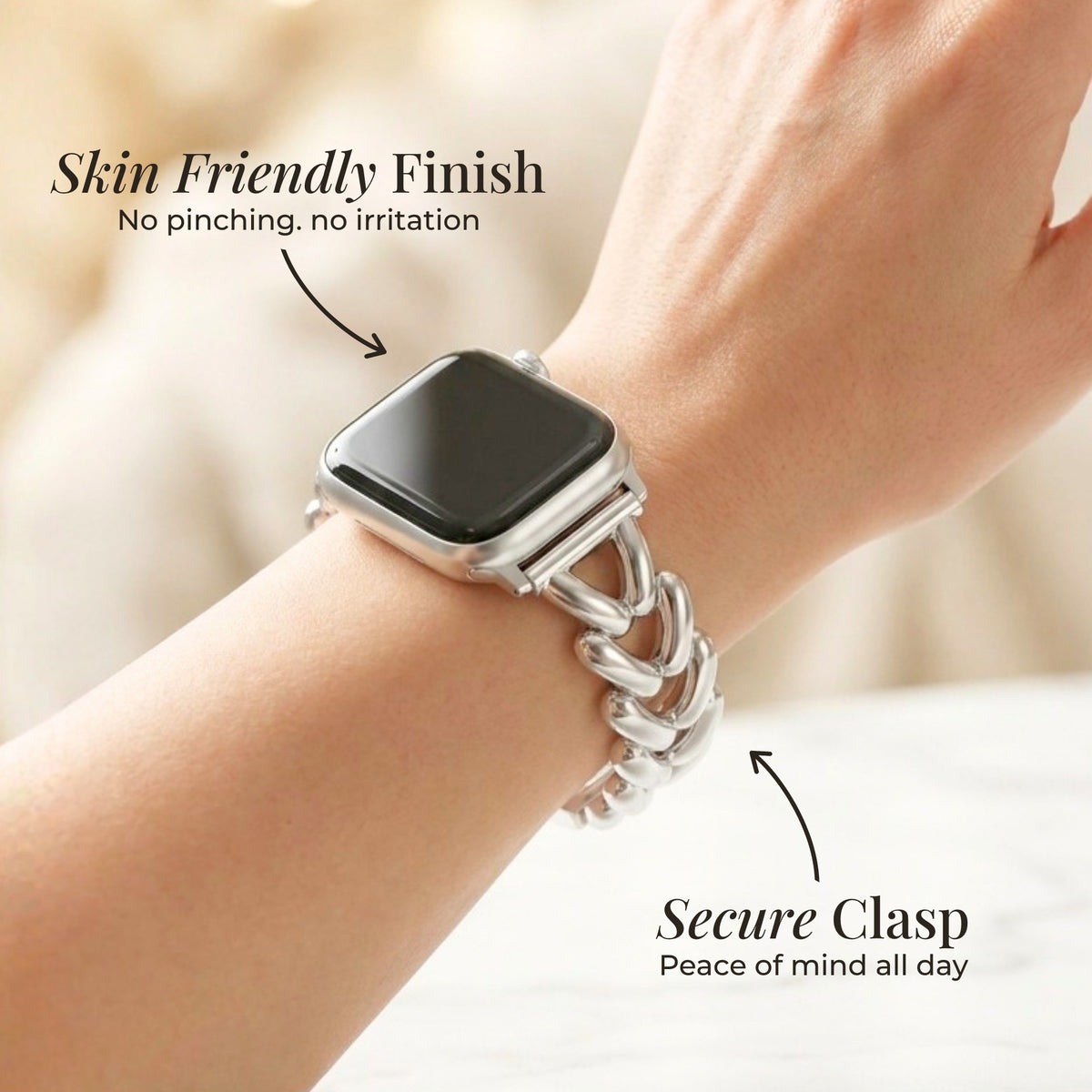 Pulseira de Luxo Trançada Platinum para Apple Watch