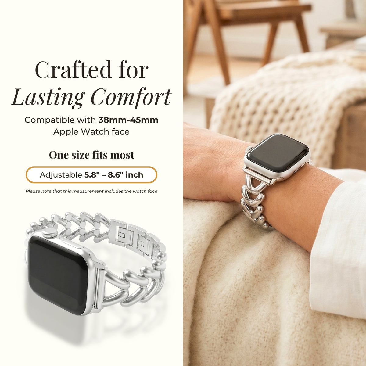Pulseira de Luxo Trançada Platinum para Apple Watch