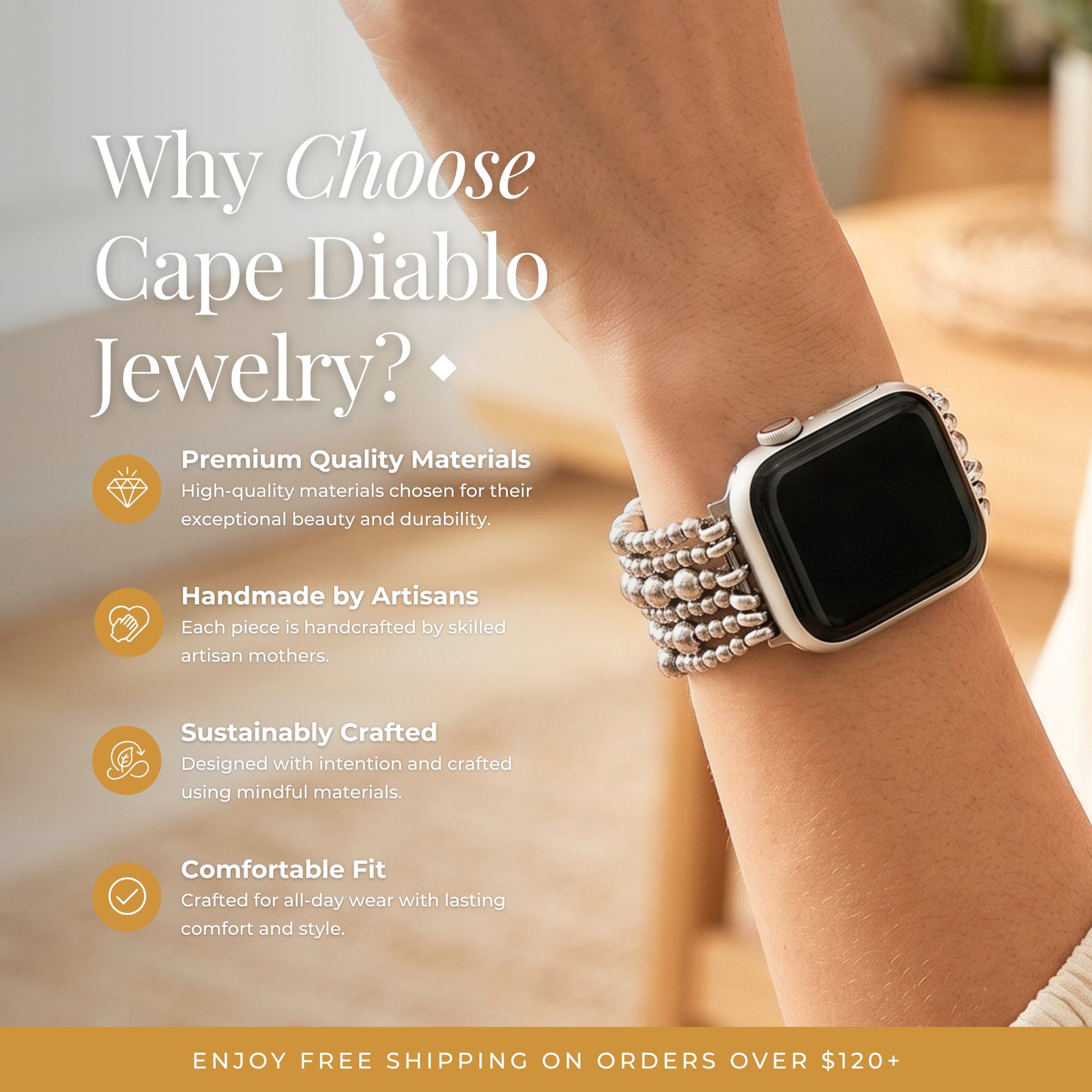 Pulseira Platinum Demure Stretch para Apple Watch