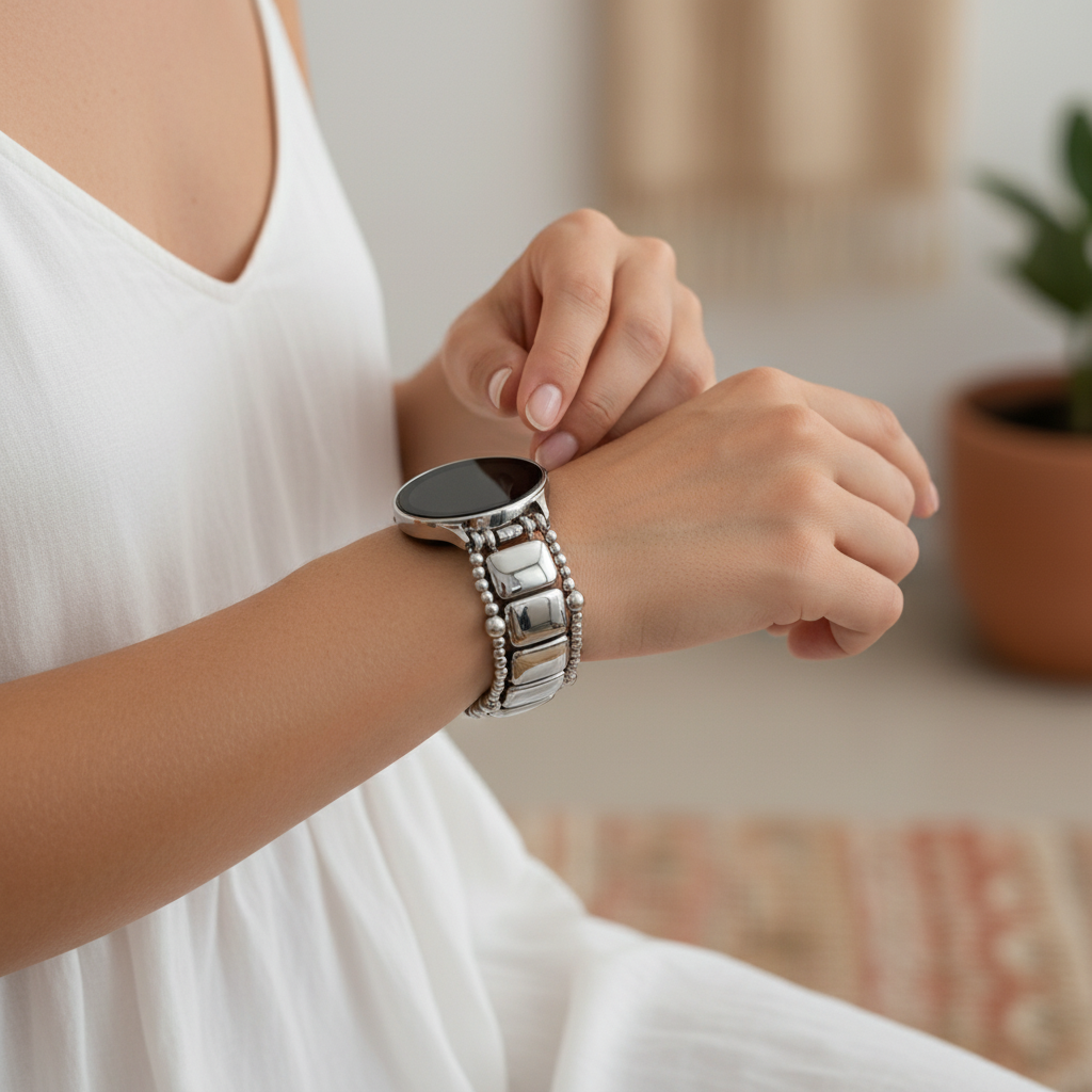 Pulseira Platinum Noir Stretch para Samsung Galaxy Watch